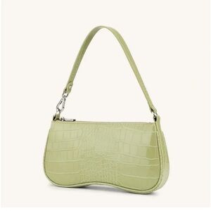 JW PEI Light Green Croc-Embossed Shoulder Bag